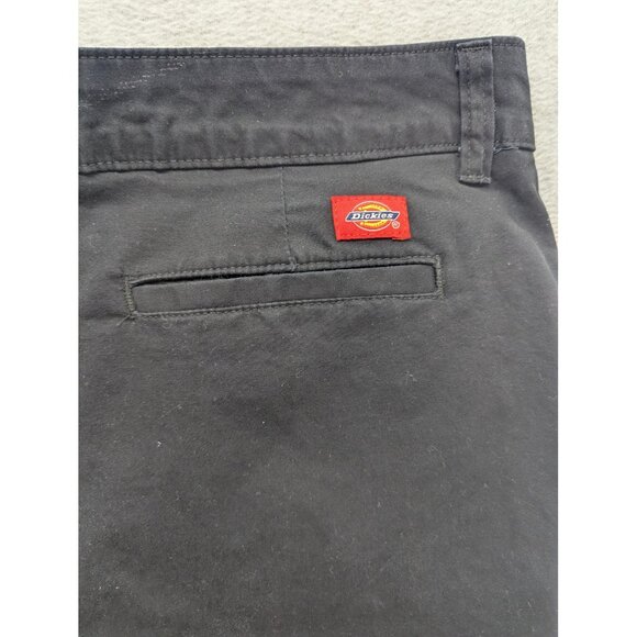 Dickies Skirt Womens 10 Black Twill Workwear Stretch Zip Pockets Back Vent Chino - Picture 9 of 13